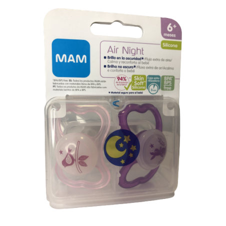 MAM CHUPETE SILICONA AIR PACK DOBLE 6+ M